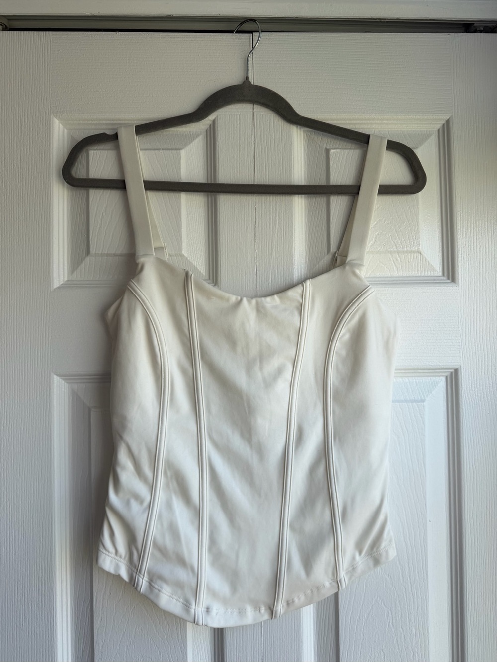 Popflex White Structured Corset Tank Top Size Large